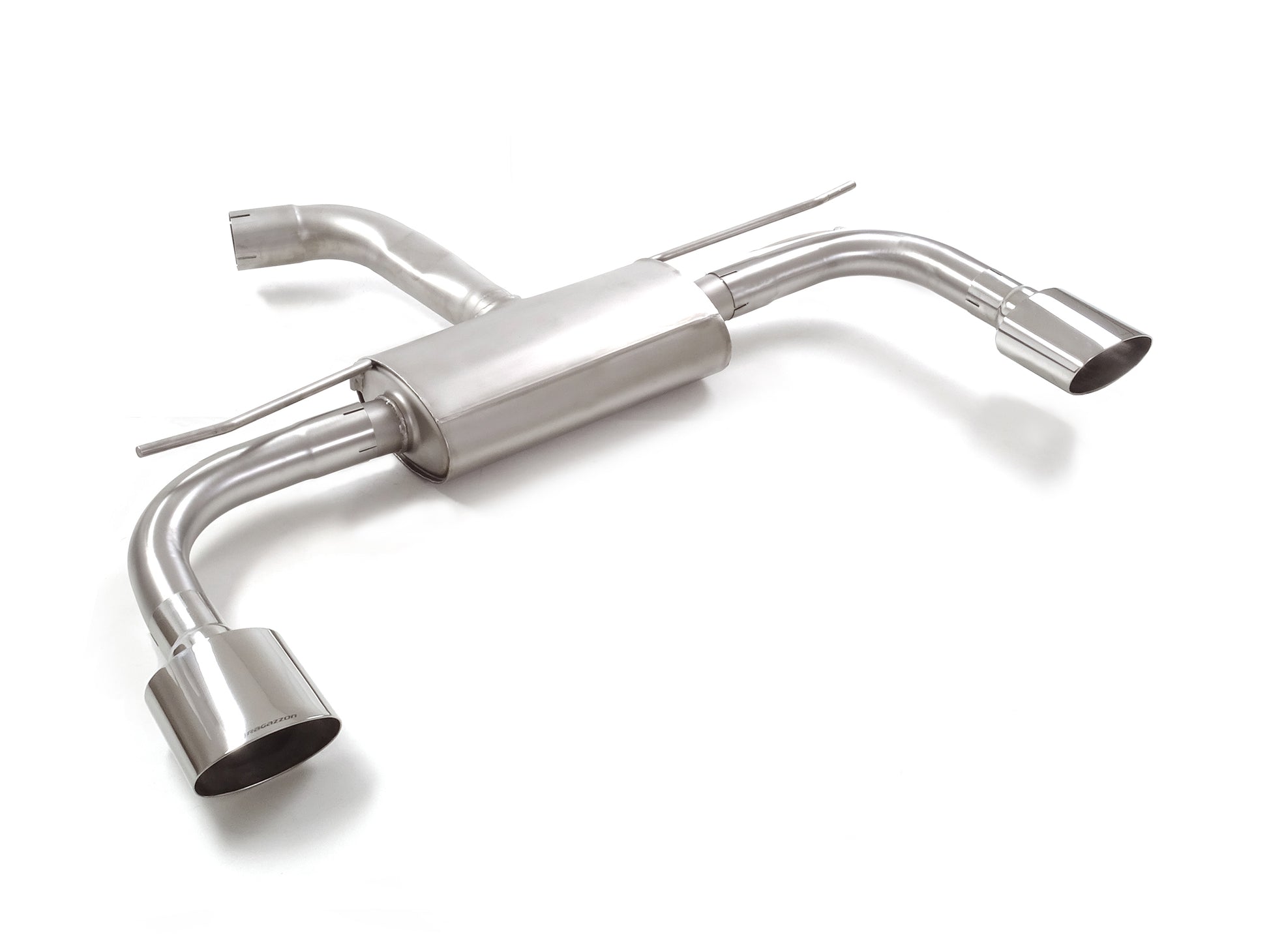 Scarico Sportivo Posteriore Silenziato Ragazzon inox 70mm Terminali Ovali Sport Line per VOLKSWAGEN GOLF MK8 ( 2020 >> )