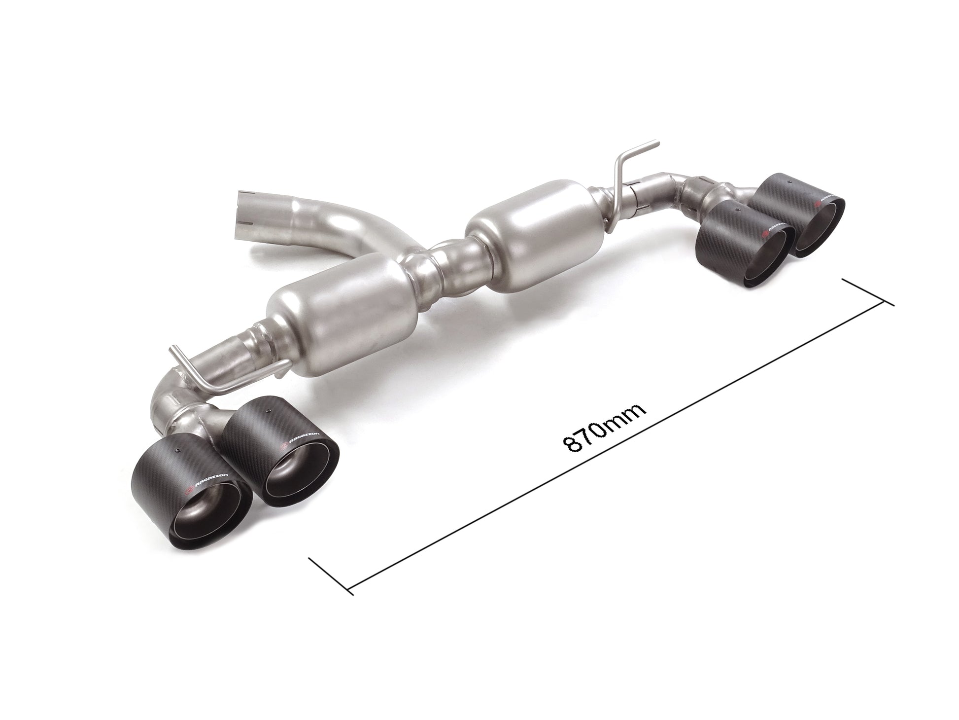 Scarico Sportivo Posteriore silenziato Sdoppiato Ragazzon 4 Terminali Carbon Shot per TOYOTA YARIS GR ( 2020 >> )