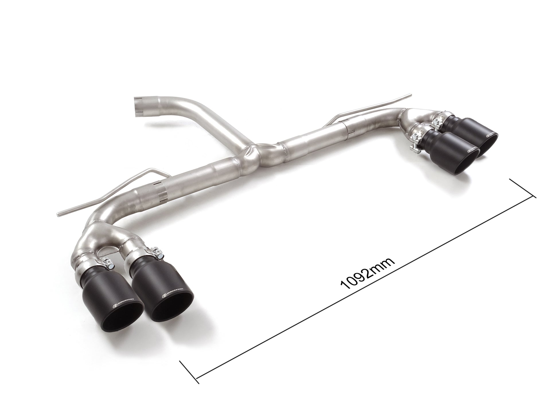 Scarico Sportivo Posteriore Libero Ragazzon inox Terminali Sdoppiati Black per AUDI A3 8Y ( 2020 >> )