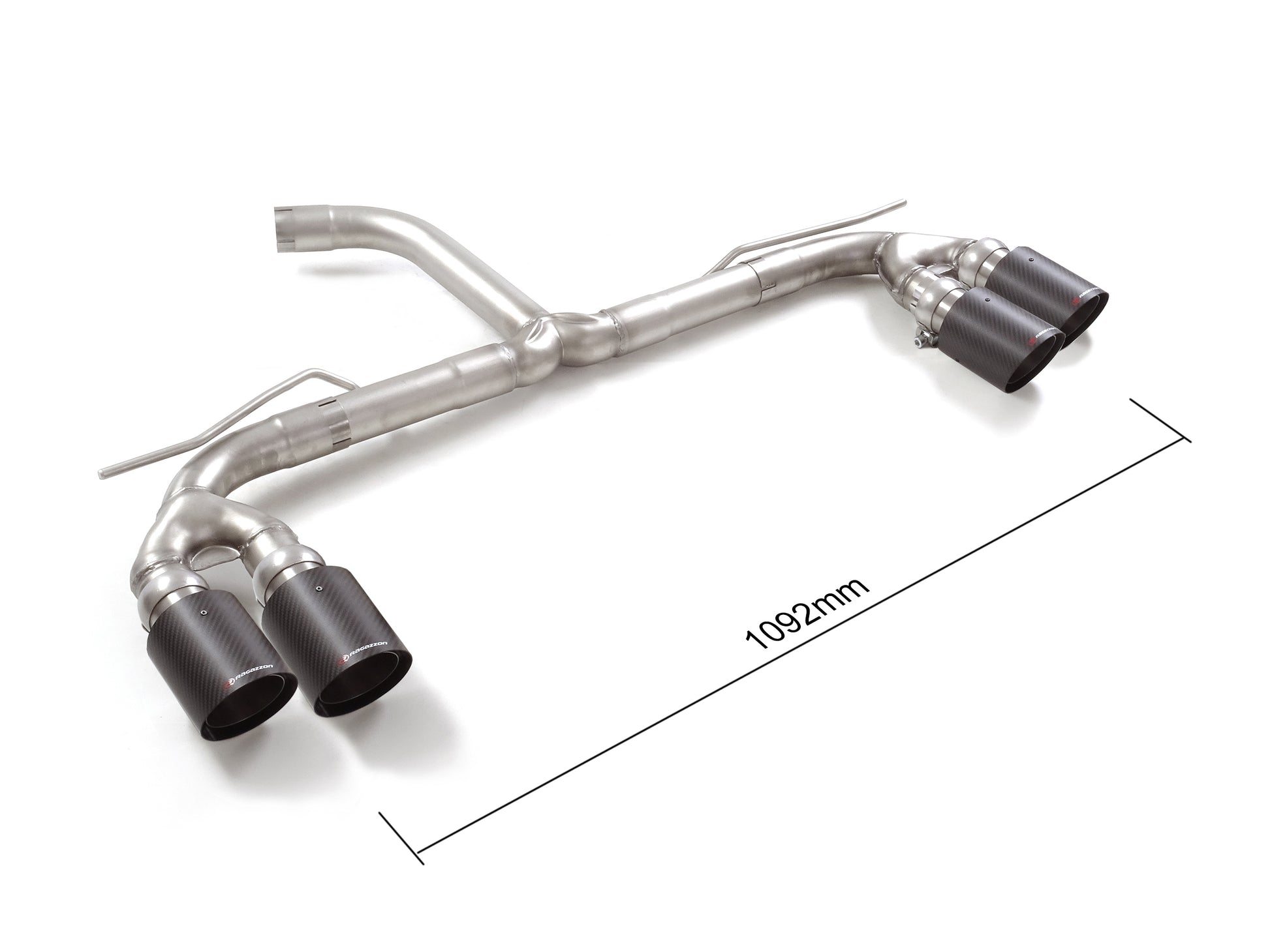 Scarico Sportivo Posteriore Libero Ragazzon inox Terminali Sdoppiati Carbon Shot per AUDI A3 8Y ( 2020 >> )