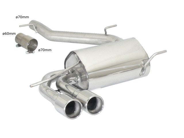 Scarico Sportivo Posteriore Ragazzon con Terminali Sfalsati per AUDI S3 8P ( 2007 >> 2012 )