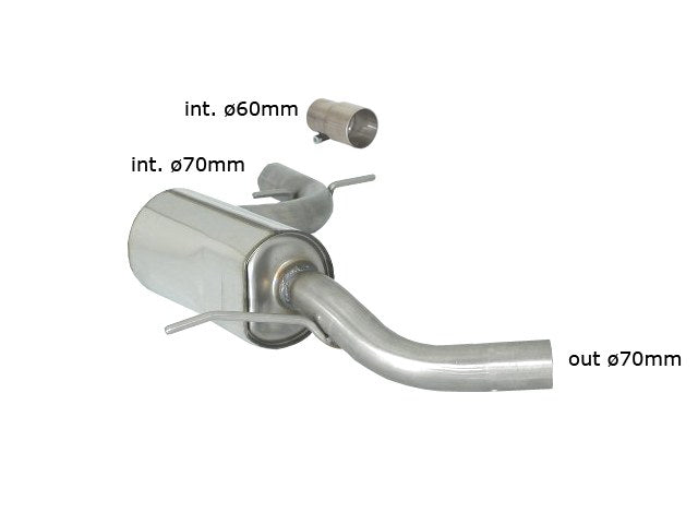 Scarico Sportivo Centrale silenziato Ragazzon per VOLKSWAGEN GOLF MK6 GTI ( 2009 >> 2012 )